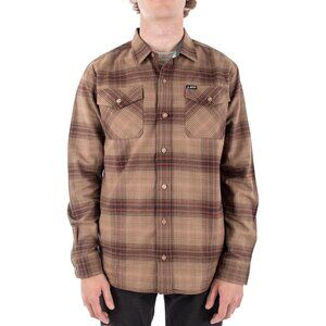 Jetty Marine Supply Breaker Flannel Shirt Tan Men's Size M EUC MSRP $64.95